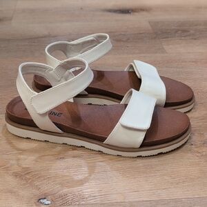 Madeline White Adjustable Comfort Strap Sandals